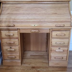 Solid Wood Roll Top Desk